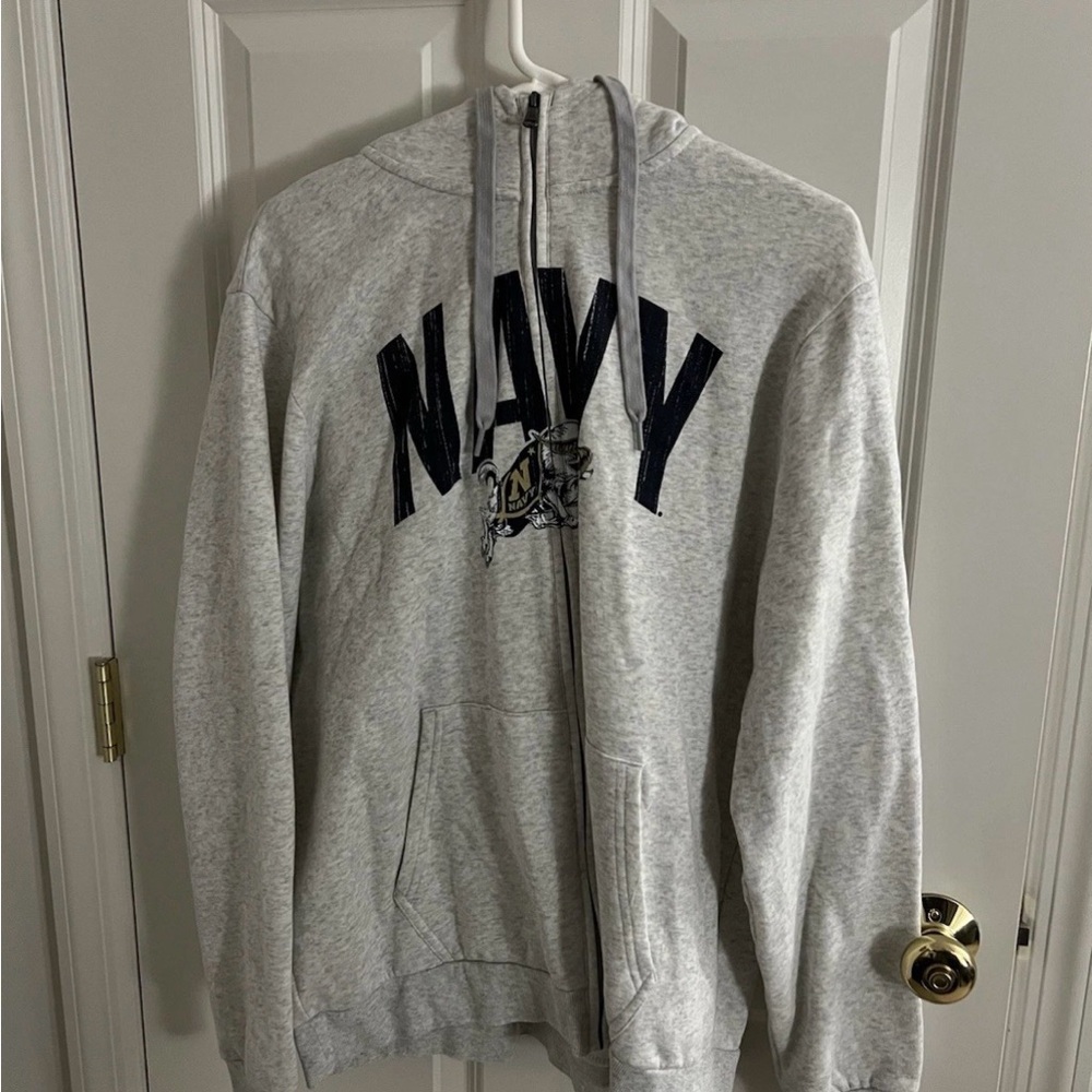 Mens Under Armour Navy Gray Zip-Up Hoodie Sweatshirt
